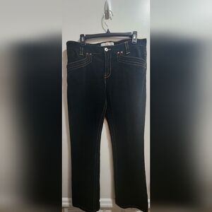 Tommy Hilfiger Black Corduroy Bootcut Jeans Women’s Size 12 Contrast Stitching